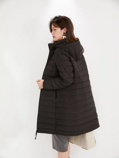 Damen Pufferjacke mit Kapuze und Reißverschluss-Jacket for women-Alpenkind