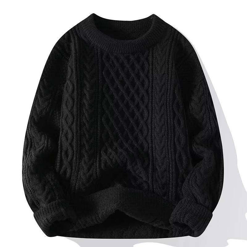 Damen-Pullover mit Zopfmuster und Rundhalsausschnitt-Sweaters for Women-Alpenkind