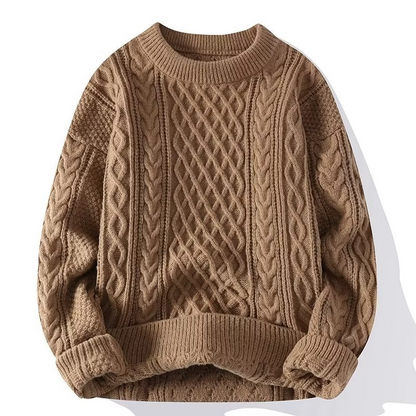 Damen-Pullover mit Zopfmuster und Rundhalsausschnitt-Sweaters for Women-Alpenkind