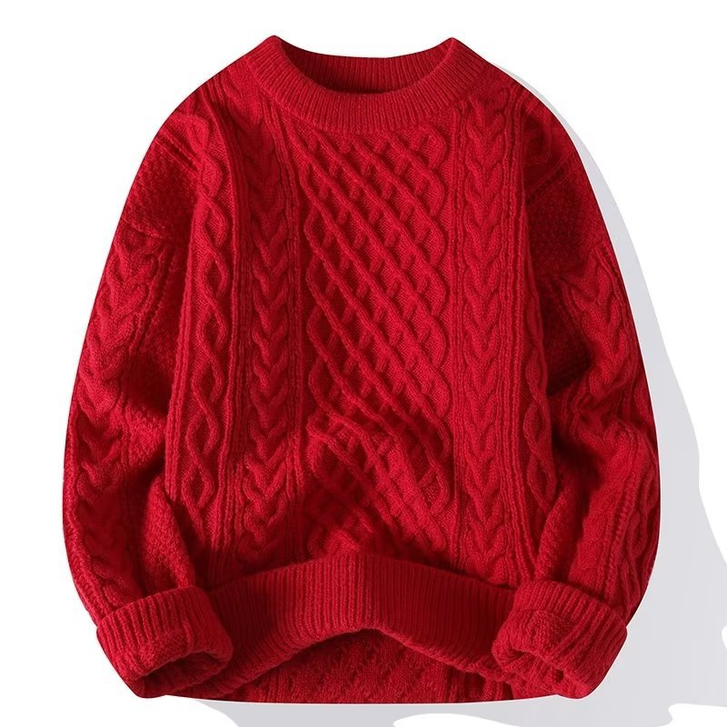 Damen-Pullover mit Zopfmuster und Rundhalsausschnitt-Sweaters for Women-Alpenkind