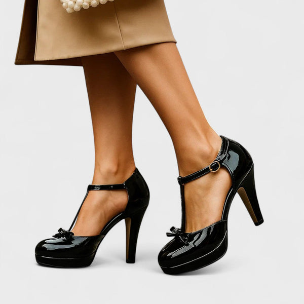 Damen Pumps mit T-Riemen und Schnallenverschluss-Footwear for women-Alpenkind