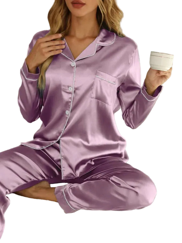 Damen Pyjama-Set mit Knopfleiste-Women Set-Alpenkind