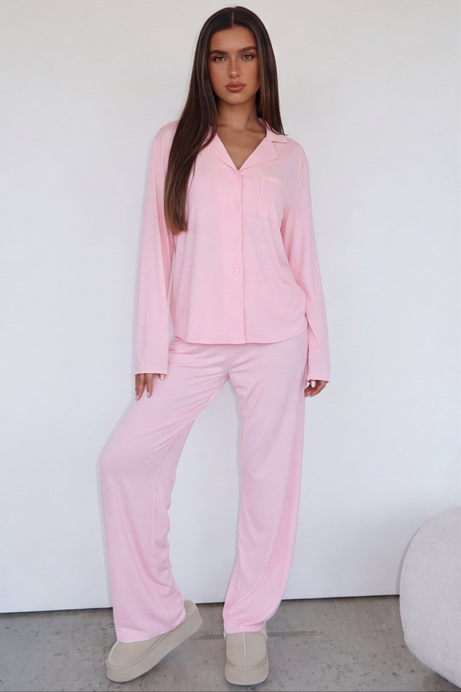 Damen-Pyjama-Set mit Knopfleiste und Reverskragen-Sets for women-Alpenkind