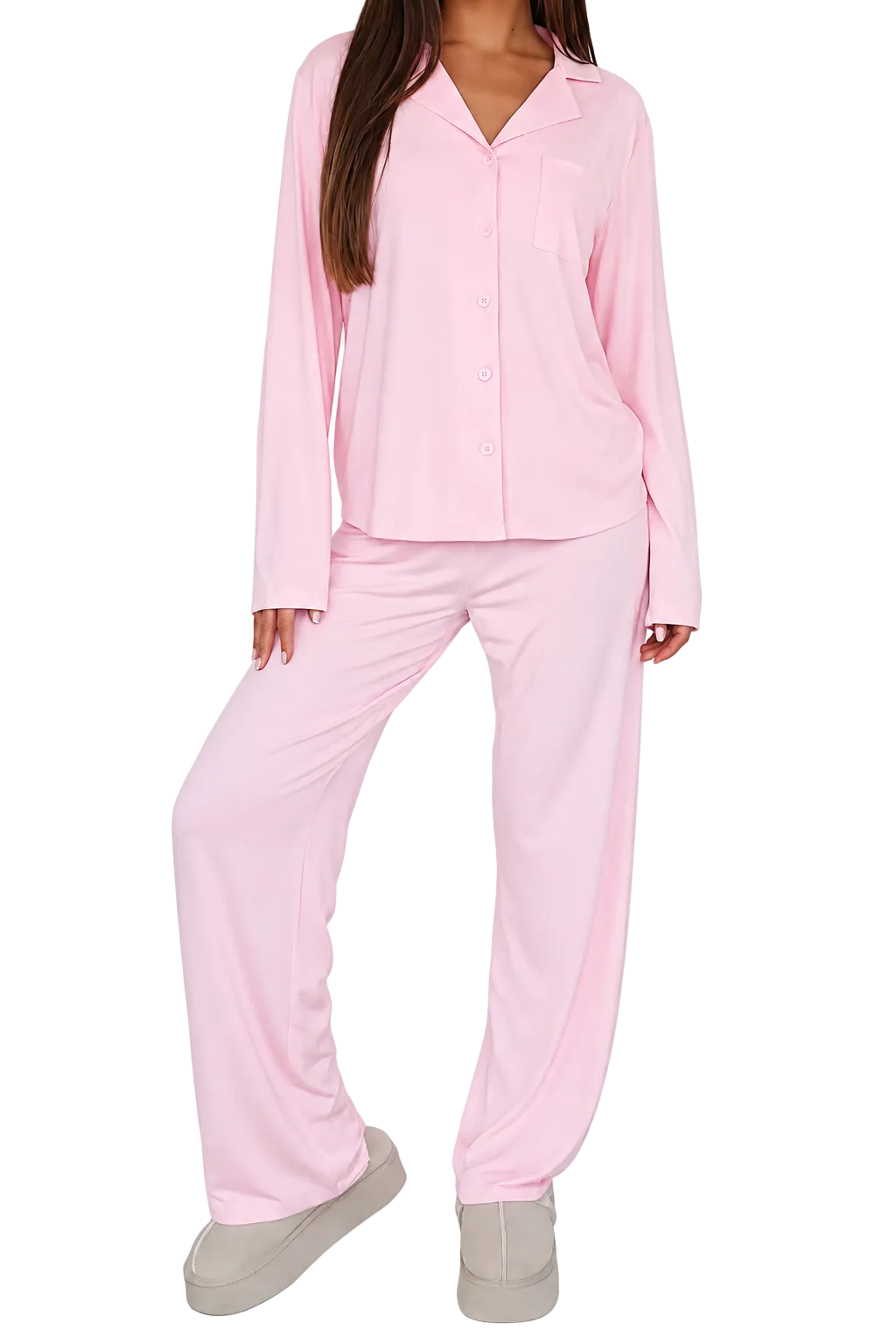 Damen-Pyjama-Set mit Knopfleiste und Reverskragen-Sets for women-Alpenkind