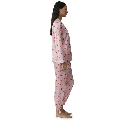 Damen-Pyjama-Set mit Leopardenmuster und Knopfleiste-Pajama for women-Alpenkind