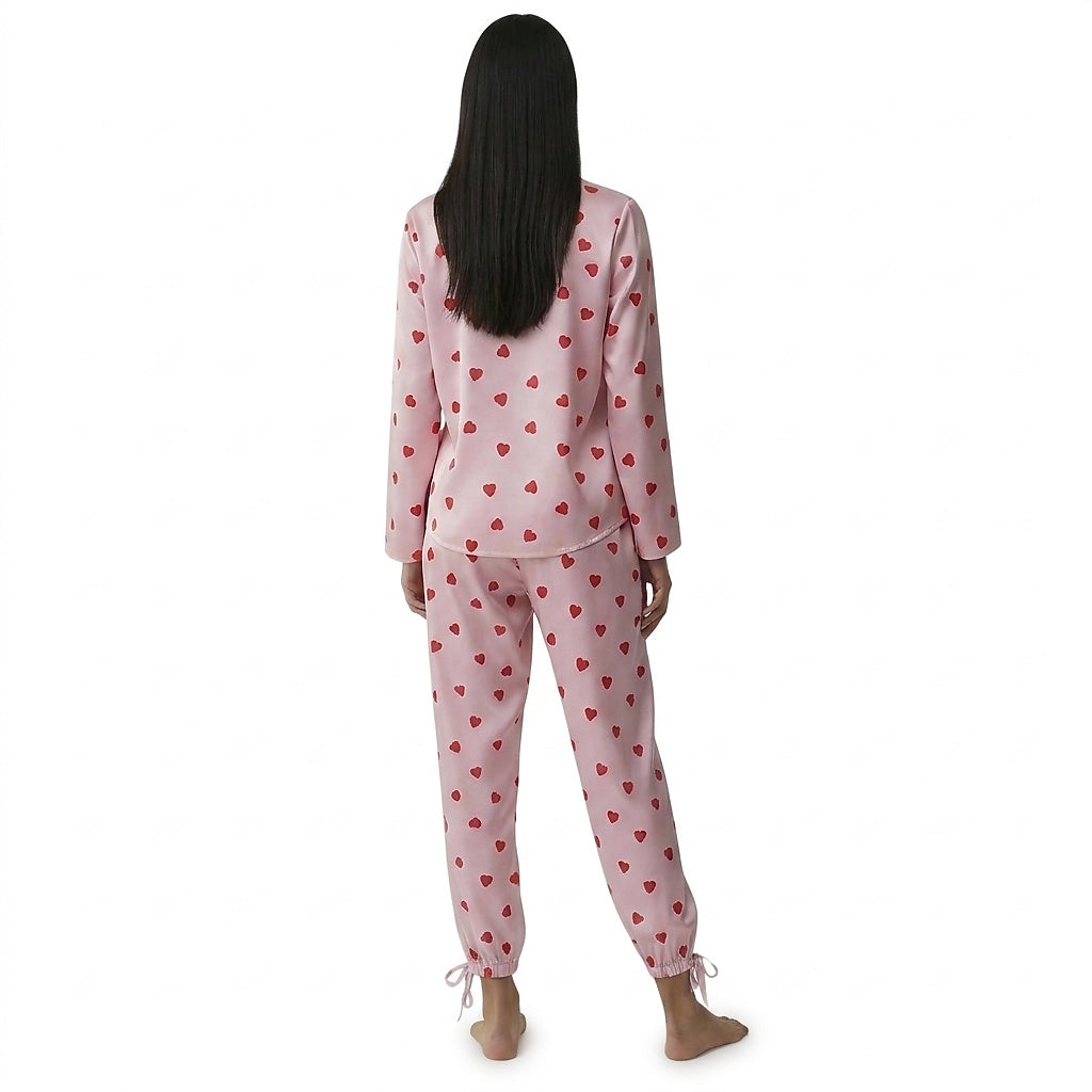 Damen-Pyjama-Set mit Leopardenmuster und Knopfleiste-Pajama for women-Alpenkind
