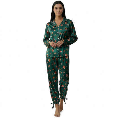 Damen-Pyjama-Set mit Leopardenmuster und Knopfleiste-Pajama for women-Alpenkind