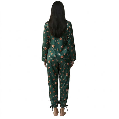 Damen-Pyjama-Set mit Leopardenmuster und Knopfleiste-Pajama for women-Alpenkind