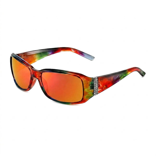Damen Rechteckige Sonnenbrille mit Zierdetail an den Bügeln-Glasses for women-Alpenkind