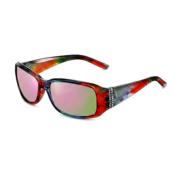 Damen Rechteckige Sonnenbrille mit Zierdetail an den Bügeln-Glasses for women-Alpenkind
