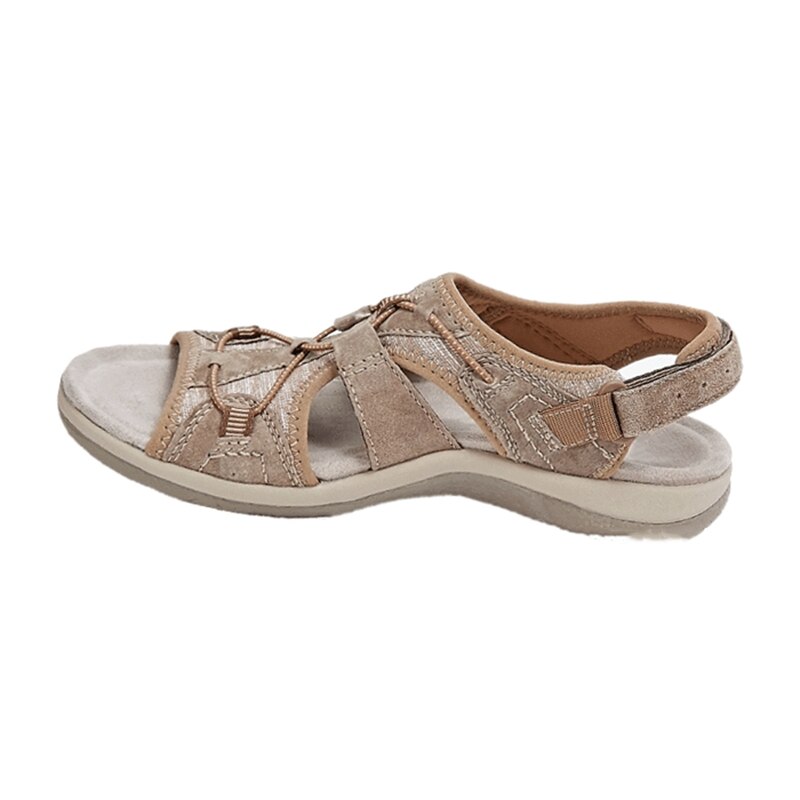 Damen-Sandalen mit offener Zehenpartie, Bungee-Kordelzug und Fersenriemen-Footwear for women-Alpenkind