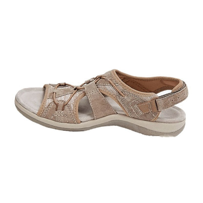 Damen-Sandalen mit offener Zehenpartie, Bungee-Kordelzug und Fersenriemen-Footwear for women-Alpenkind