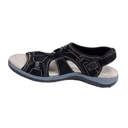 Damen-Sandalen mit offener Zehenpartie, Bungee-Kordelzug und Fersenriemen-Footwear for women-Alpenkind