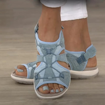 Damen-Sandalen mit offener Zehenpartie, Bungee-Kordelzug und Fersenriemen-Footwear for women-Alpenkind