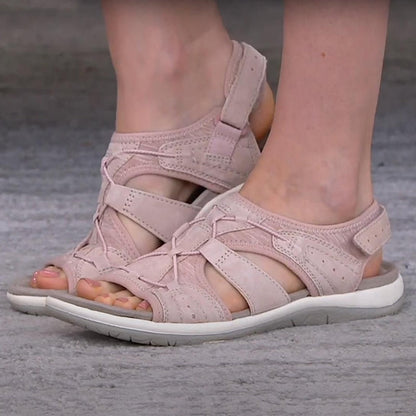 Damen-Sandalen mit offener Zehenpartie, Bungee-Kordelzug und Fersenriemen-Footwear for women-Alpenkind