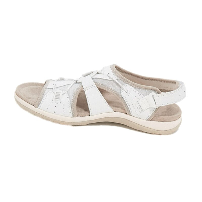 Damen-Sandalen mit offener Zehenpartie, Bungee-Kordelzug und Fersenriemen-Footwear for women-Alpenkind