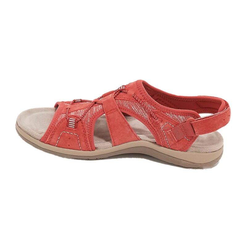 Damen-Sandalen mit offener Zehenpartie, Bungee-Kordelzug und Fersenriemen-Footwear for women-Alpenkind