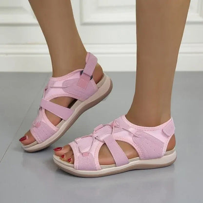 Damen-Sandalen mit offener Zehenpartie, Bungee-Kordelzug und Fersenriemen-Footwear for women-Alpenkind