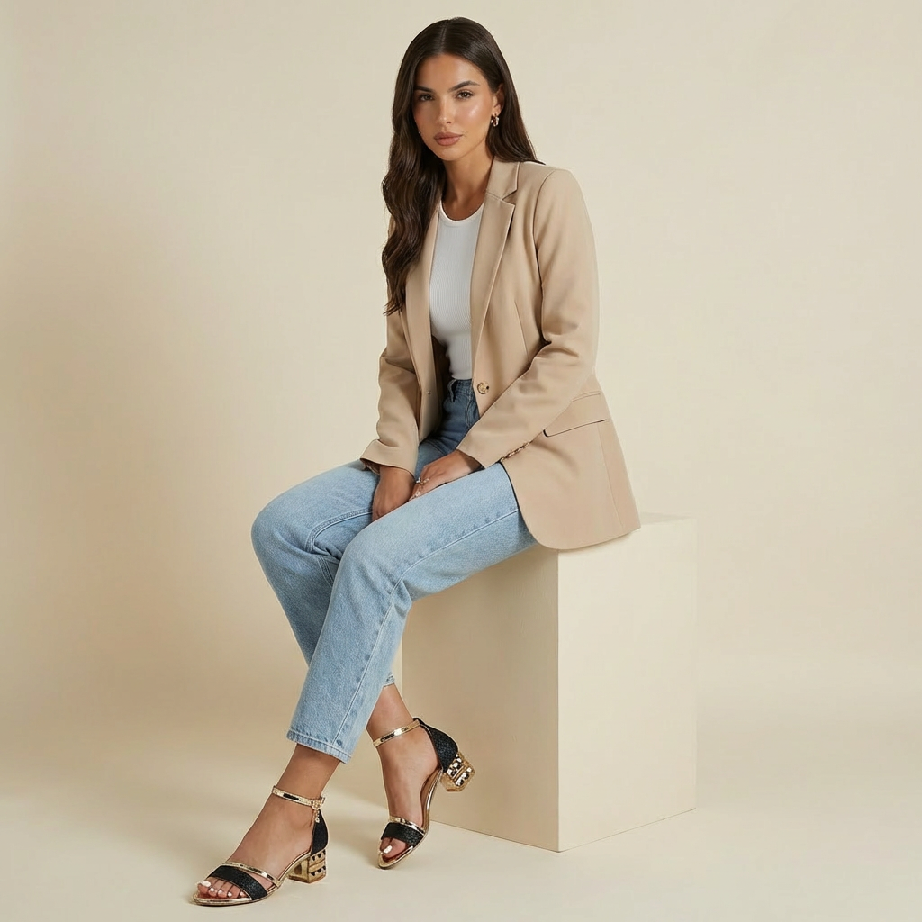 Damen-Sandalen mit strukturiertem Blockabsatz und Knöchelriemen-Footwear for women-Alpenkind