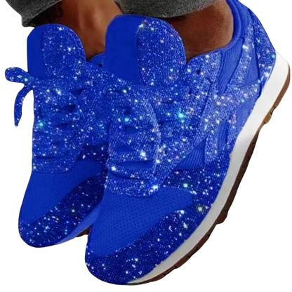 Damen Schnürsneaker mit Glitzeroberfläche-Footwear for women-Alpenkind