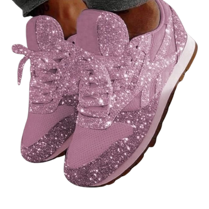Damen Schnürsneaker mit Glitzeroberfläche-Footwear for women-Alpenkind