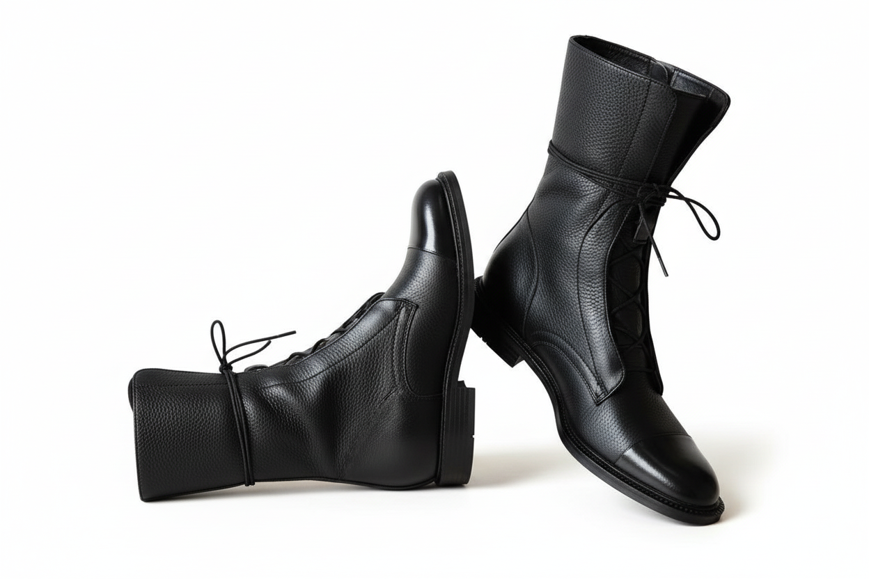 Damen Schnürstiefel mit Kontrastkappe-Footwear for women-Alpenkind