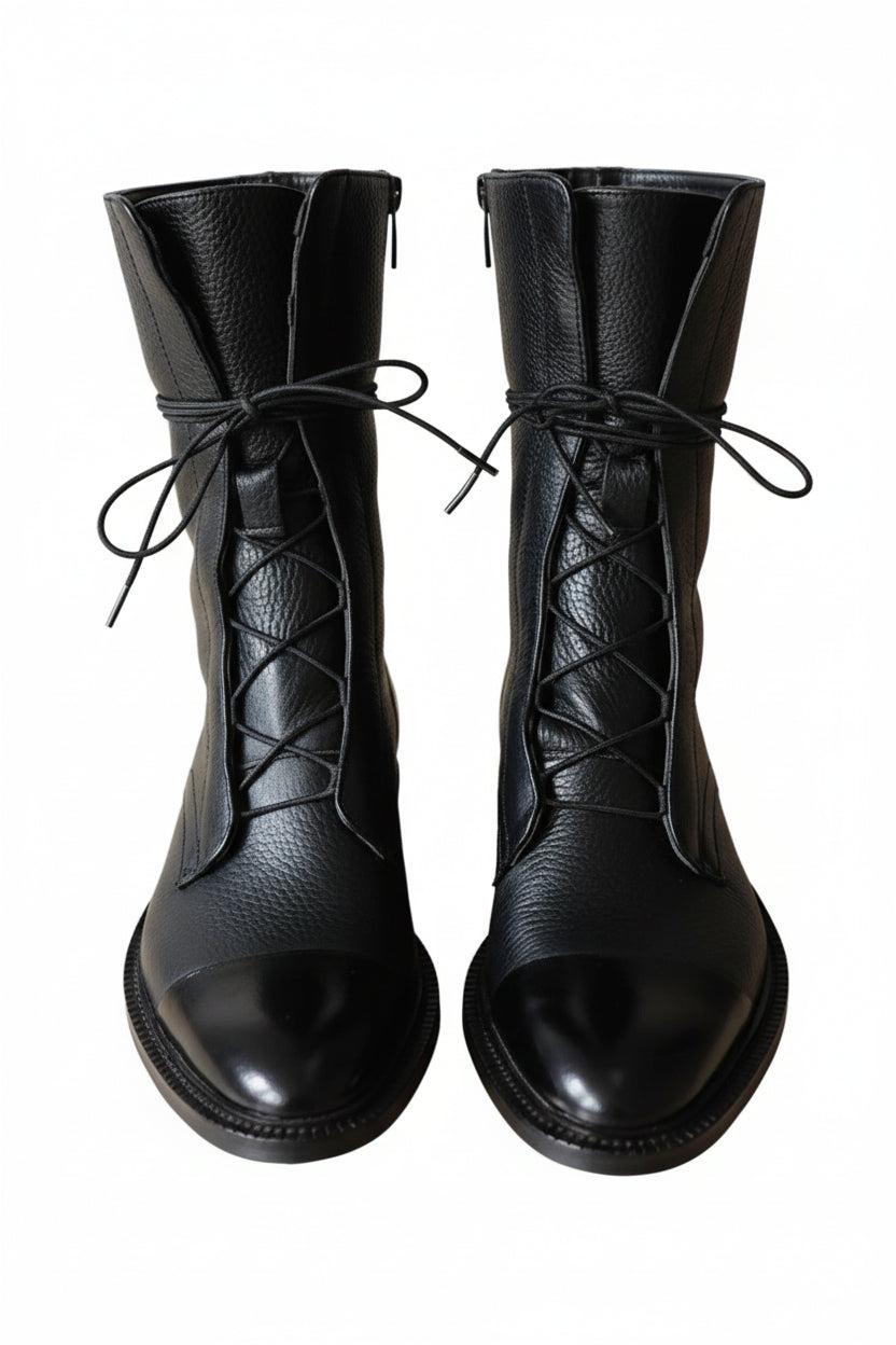 Damen Schnürstiefel mit Kontrastkappe-Footwear for women-Alpenkind