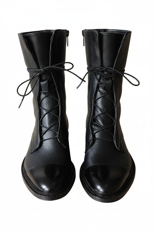 Damen Schnürstiefel mit Kontrastkappe-Women Footwear-Alpenkind