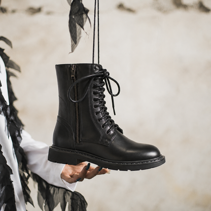 Damen-Schnürstiefeletten mit seitlichem Reißverschluss-Footwear for women-Alpenkind