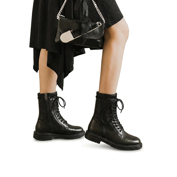 Damen-Schnürstiefeletten mit seitlichem Reißverschluss-Footwear for women-Alpenkind