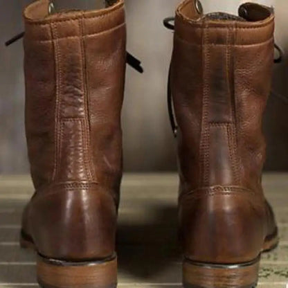 Damen-Schnürstiefeletten mit Umschlagmanschette-Footwear for women-Alpenkind