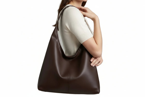 Damen Schultertasche mit gebogener Form und breitem Henkel