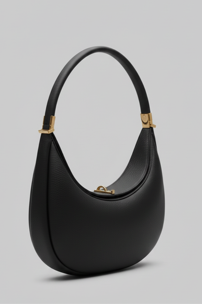 Damen Schultertasche mit gebogener Silhouette und Tragegriff-Women Accessories-Alpenkind
