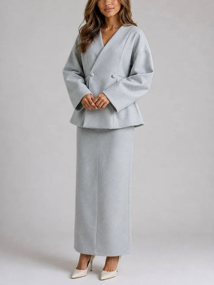 Damen-Set aus Peplum-Blazer und Maxirock-Sets for women-Alpenkind