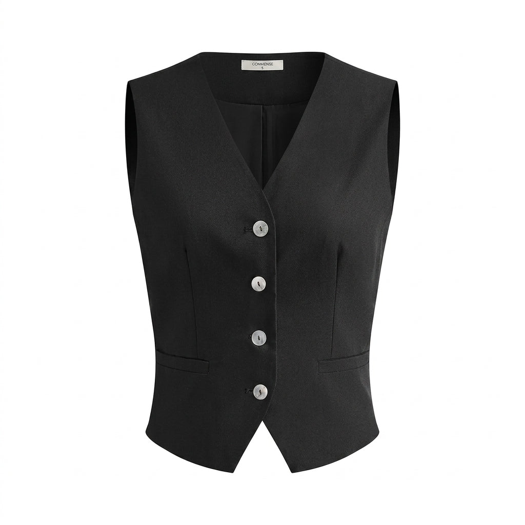 Damen-Set aus Weste mit Knopfleiste und Hose mit weitem Bein-Sets for women-Alpenkind