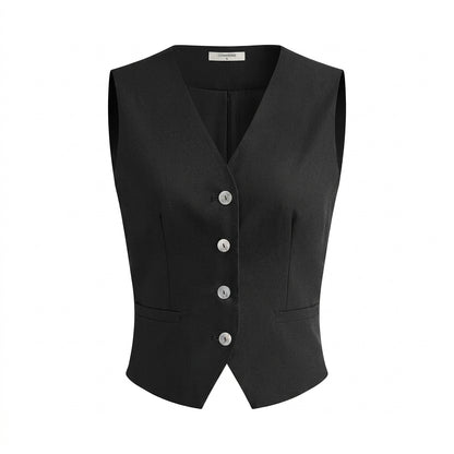 Damen-Set aus Weste mit Knopfleiste und Hose mit weitem Bein-Sets for women-Alpenkind