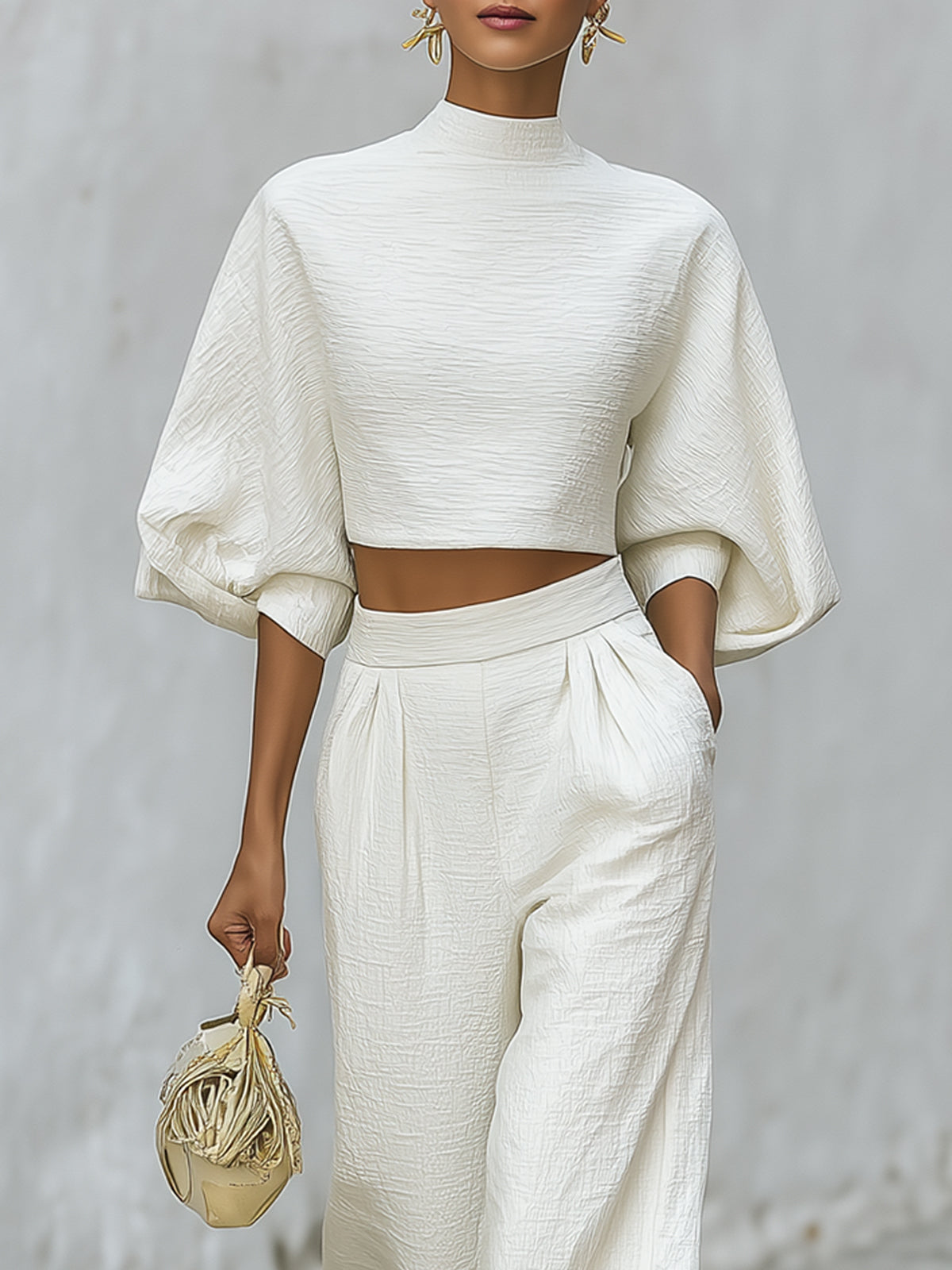 Damen Set mit kurzem Oberteil und Hose mit weitem Bein-Sets for women-Alpenkind
