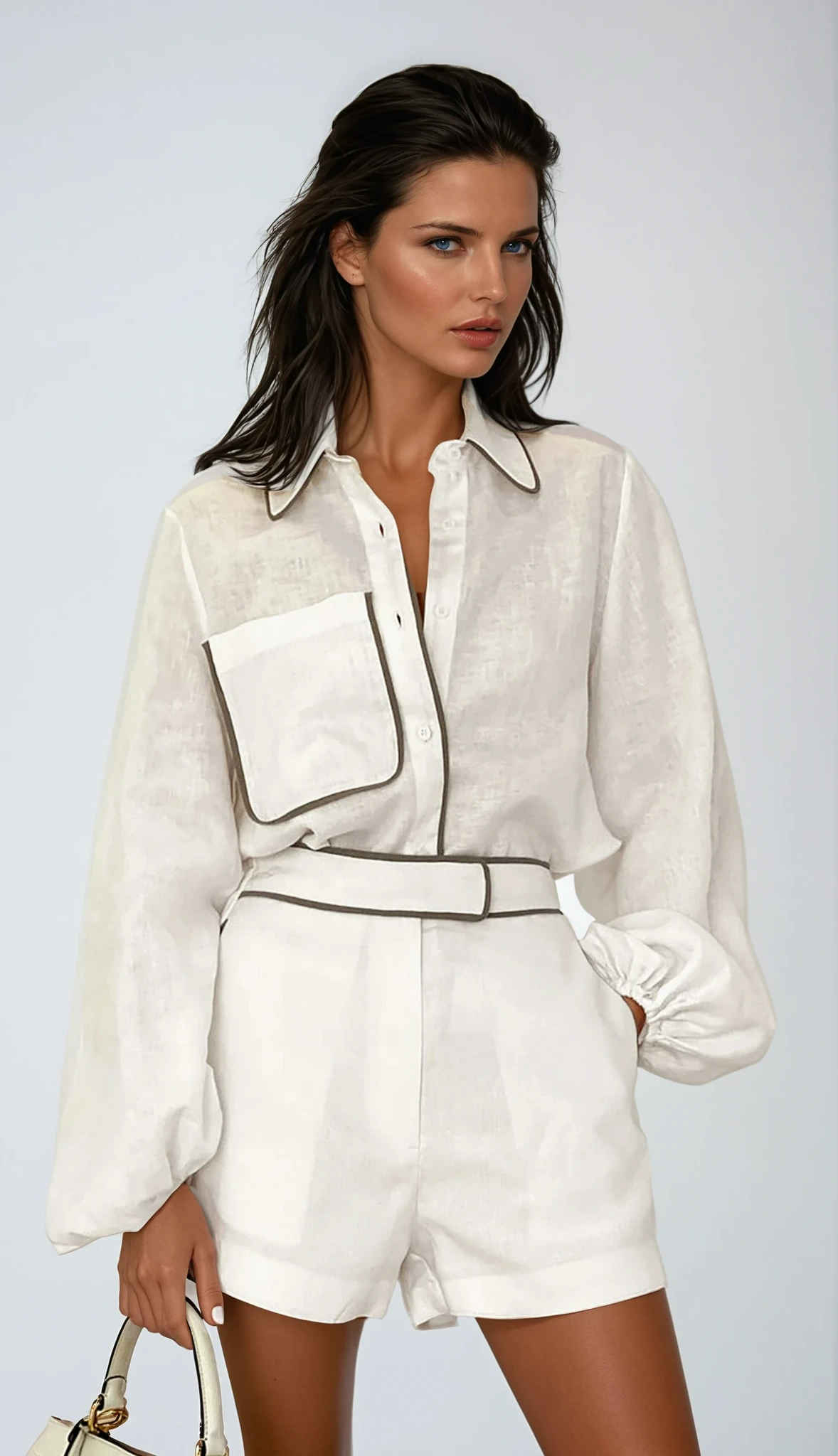Damen Set mit Langarmhemd und Shorts-Sets for women-Alpenkind