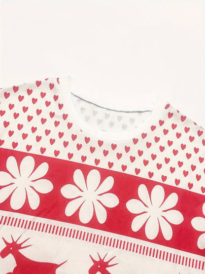 Damen-Set mit Rentier- und Schneeflocken-Print-Sets for women-Alpenkind