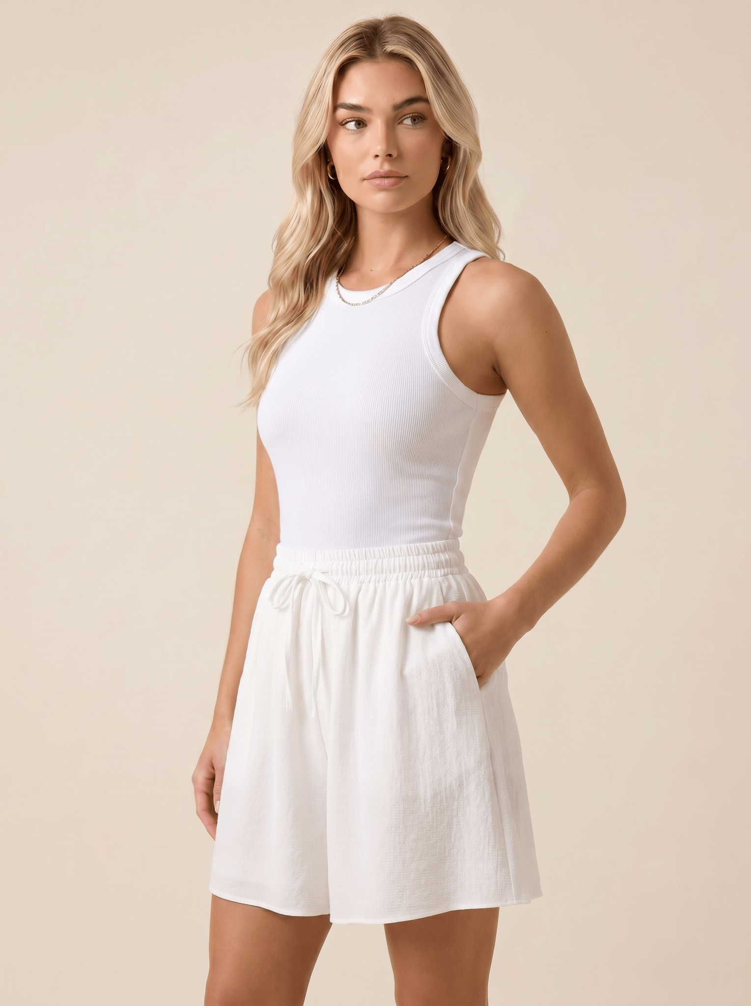 Damen Shorts mit Elastischem Bund und Kordelzug-Shorts for women-Alpenkind