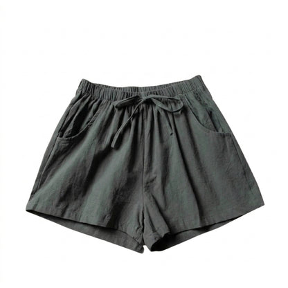 Damen-Shorts mit hohem Bund, Kordelzug und Seitentaschen-Shorts for women-Alpenkind