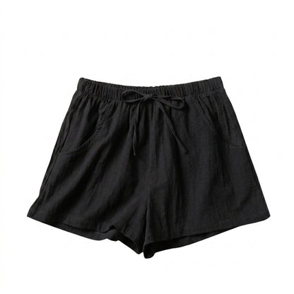 Damen-Shorts mit hohem Bund, Kordelzug und Seitentaschen-Shorts for women-Alpenkind