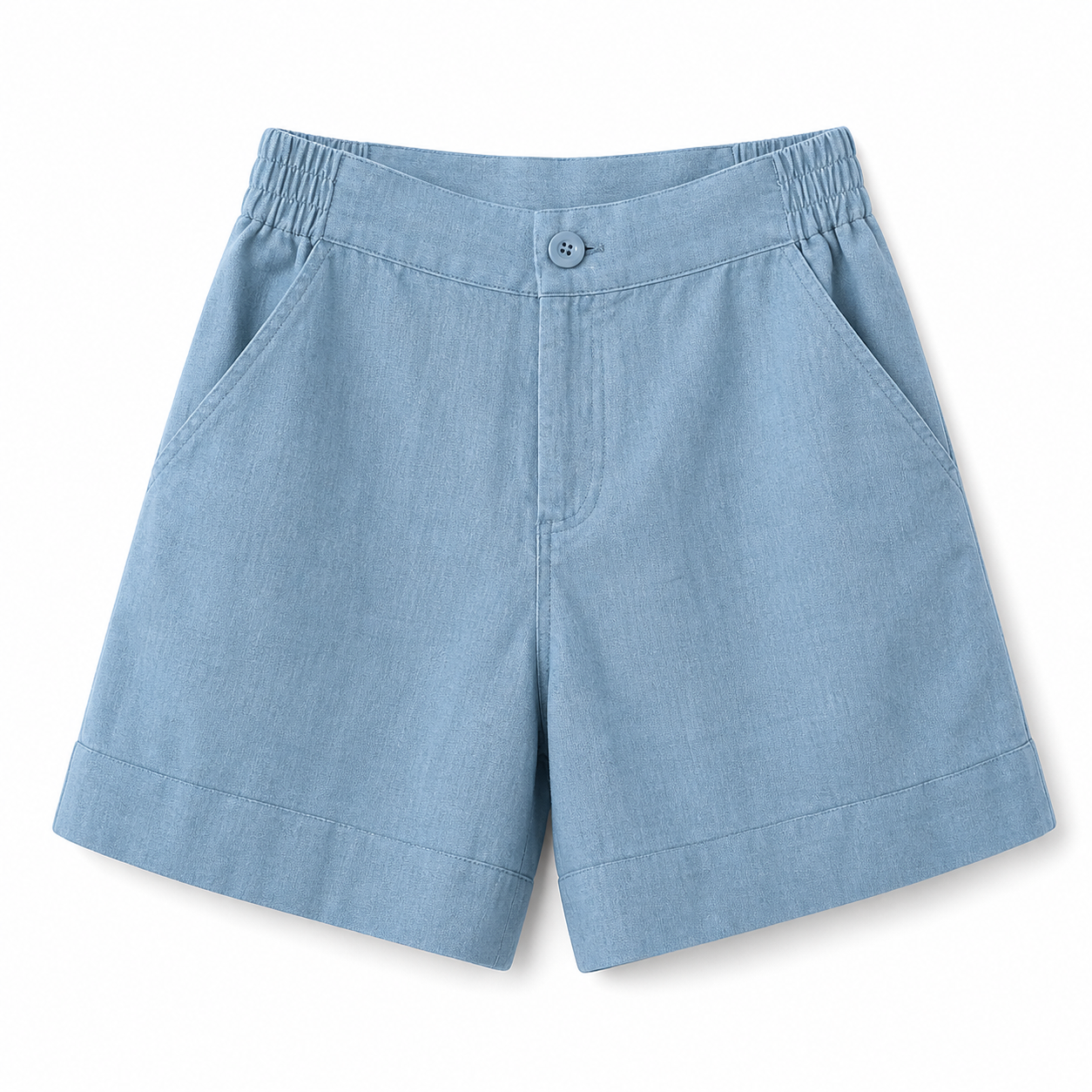 Damen Shorts mit hohem Bund und elastischem Rückenbund sowie Knopfverschluss-Shorts for women-Alpenkind