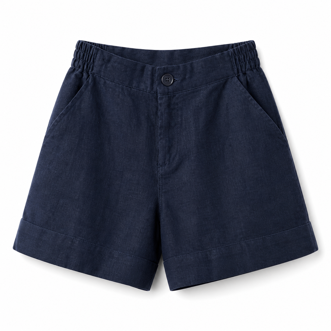 Damen Shorts mit hohem Bund und elastischem Rückenbund sowie Knopfverschluss-Shorts for women-Alpenkind