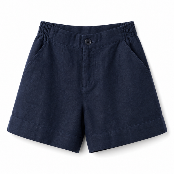 Damen Shorts mit hohem Bund und elastischem Rückenbund sowie Knopfverschluss-Shorts for women-Alpenkind