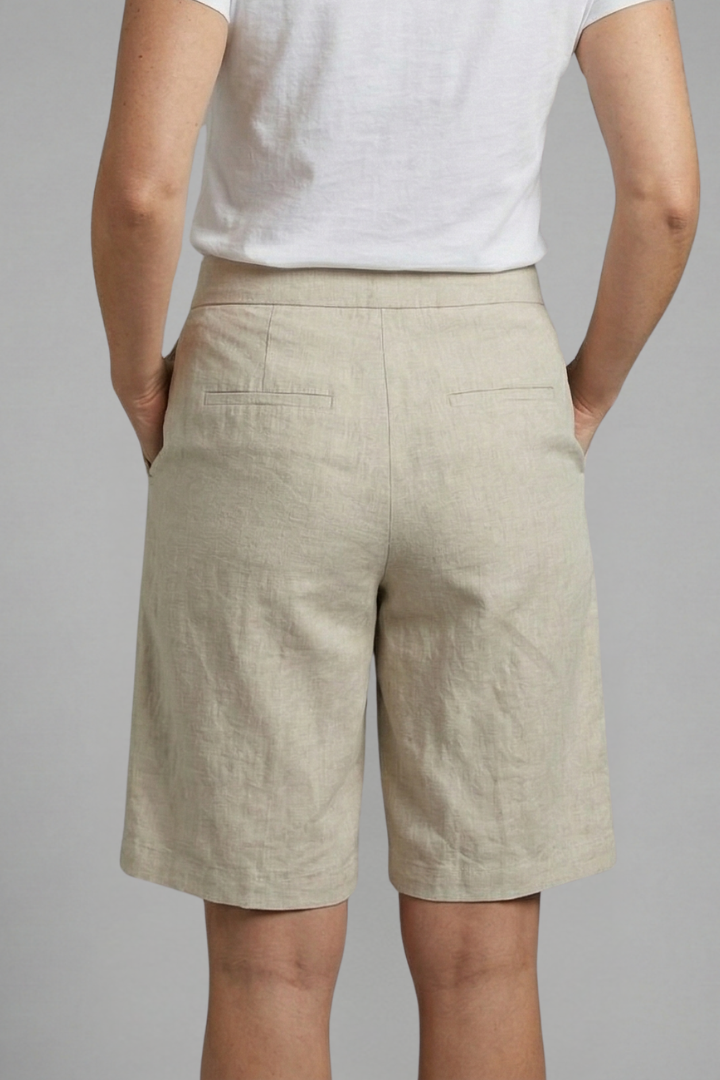 Damen-Shorts mit hoher Taille, knielang mit schrägen Taschen-Shorts for women-Alpenkind