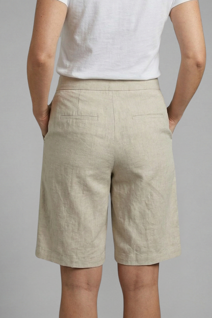 Damen-Shorts mit hoher Taille, knielang mit schrägen Taschen-Shorts for women-Alpenkind