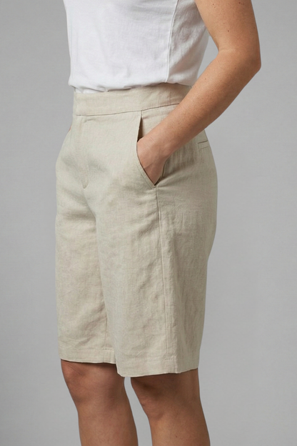 Damen-Shorts mit hoher Taille, knielang mit schrägen Taschen-Shorts for women-Alpenkind