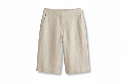 Damen-Shorts mit hoher Taille, knielang mit schrägen Taschen-Shorts for women-Alpenkind