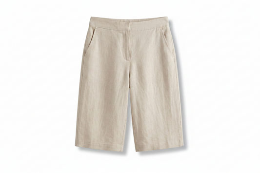 Damen-Shorts mit hoher Taille, knielang mit schrägen Taschen-Shorts for women-Alpenkind